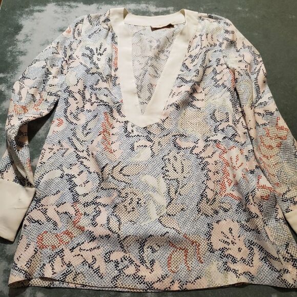 Tory Burch Dahlia Silk Jacquard Tunic  Sz 0 - Picture 2 of 5